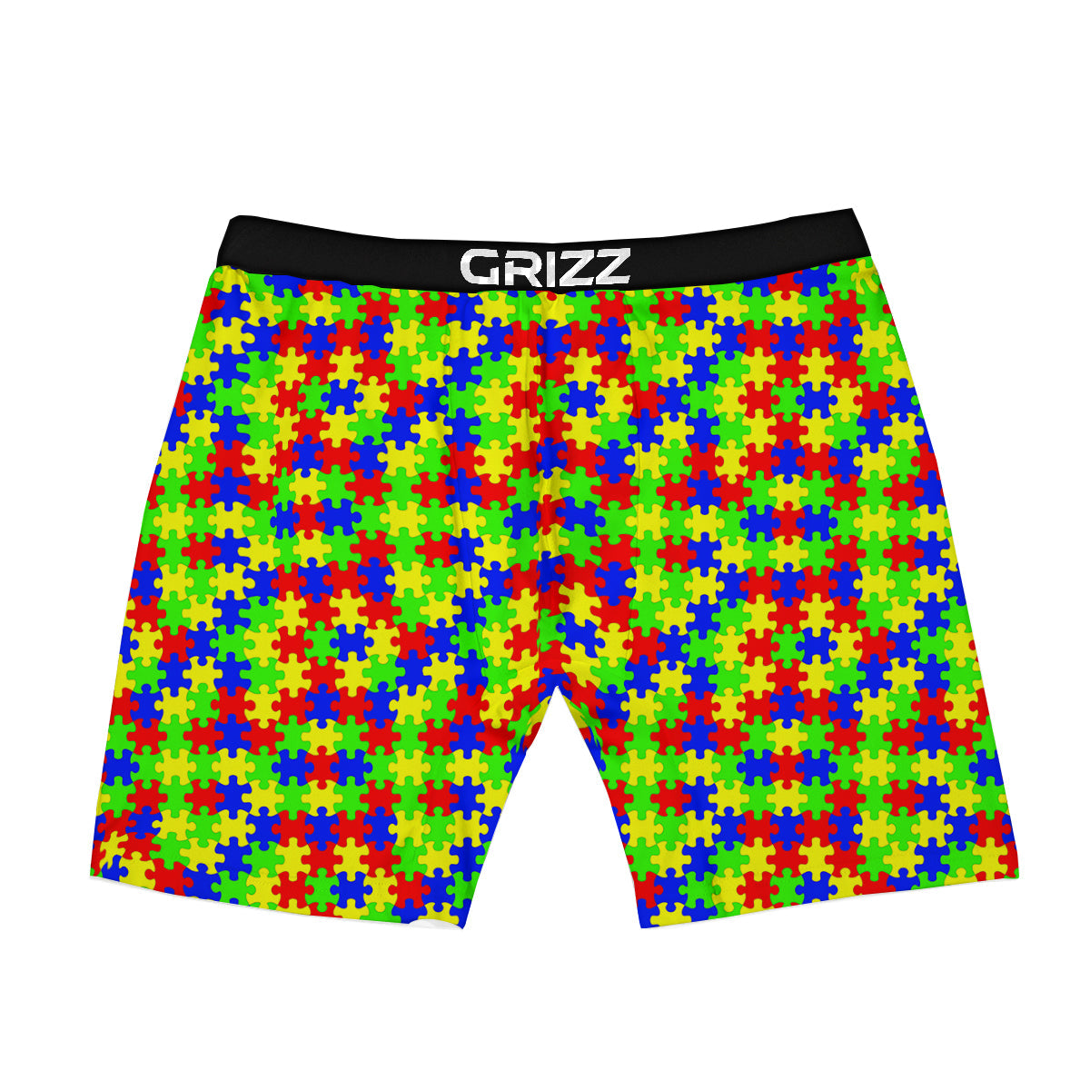 Jigsaw Autism Awareness Print Pattern Boxer Briefs-grizzshop