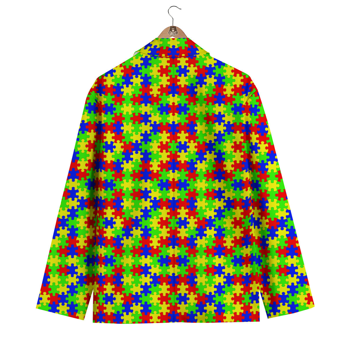 Jigsaw Autism Awareness Print Pattern Men's Blazer-grizzshop