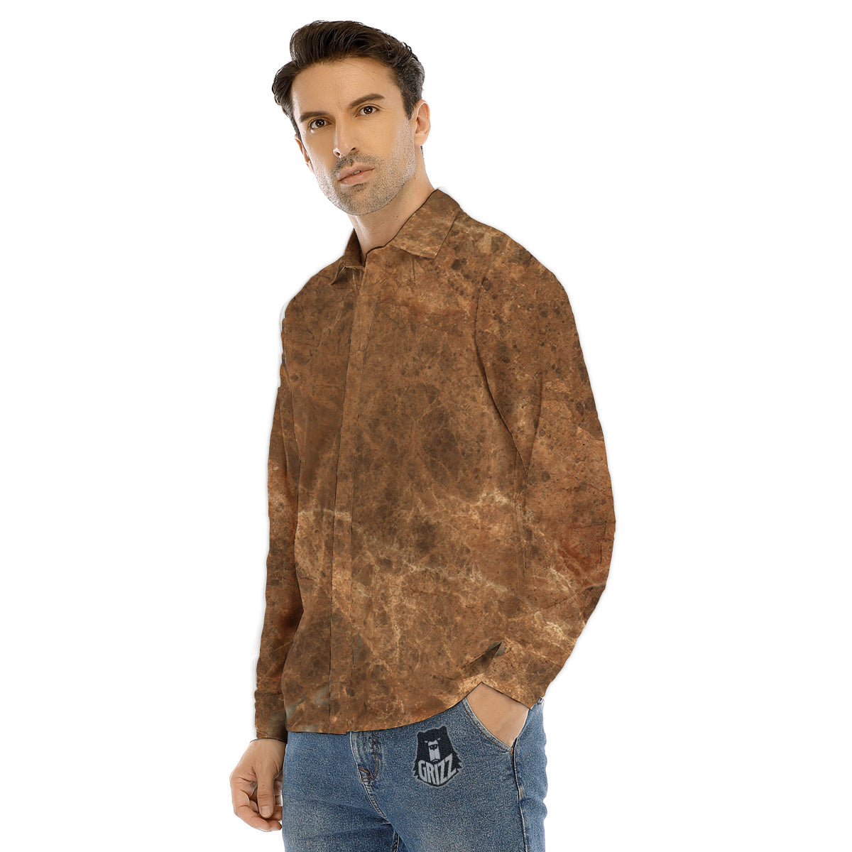 Jigsaw Autism Awareness Print Pattern Men's Dress Shirts-grizzshop