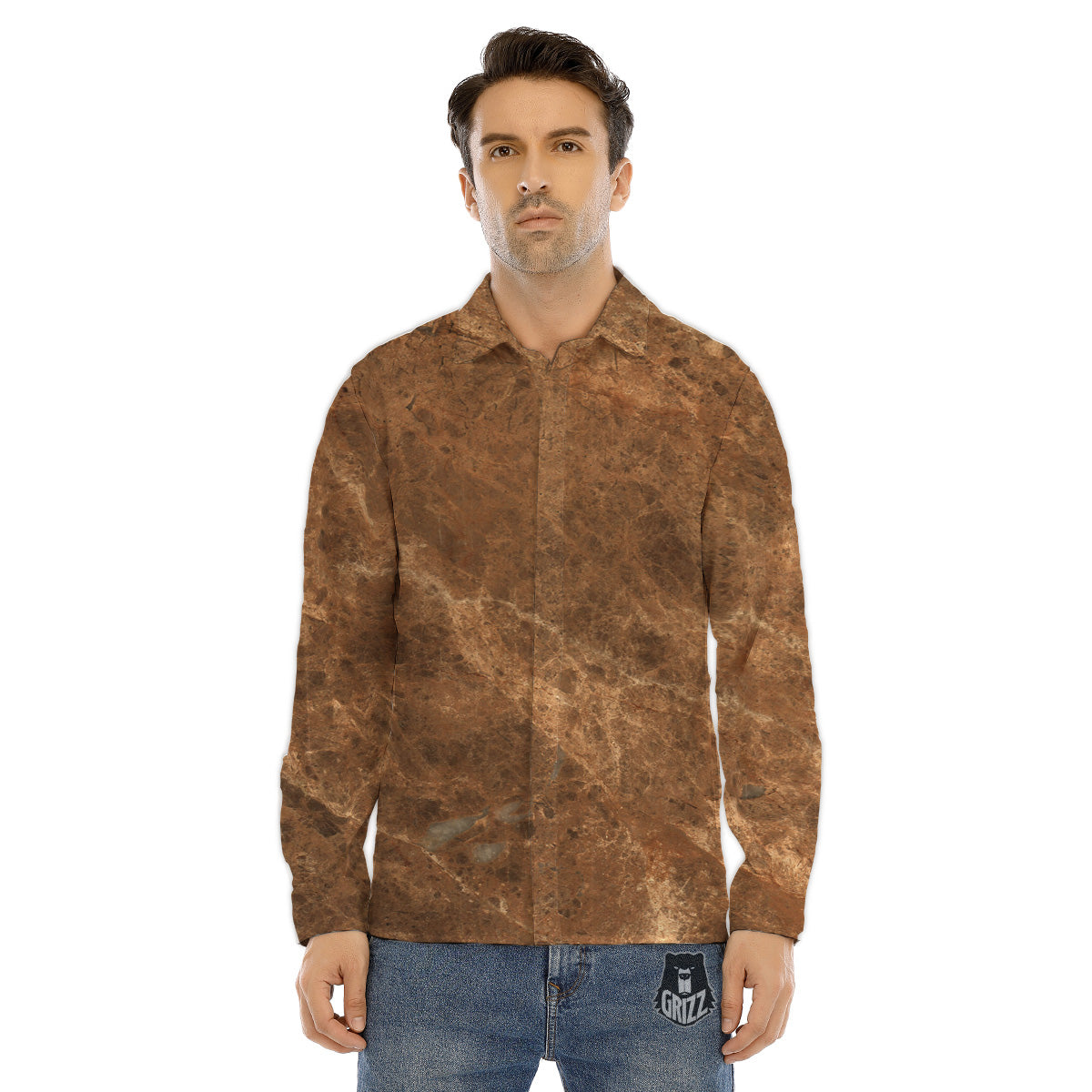 Jigsaw Autism Awareness Print Pattern Men's Dress Shirts-grizzshop