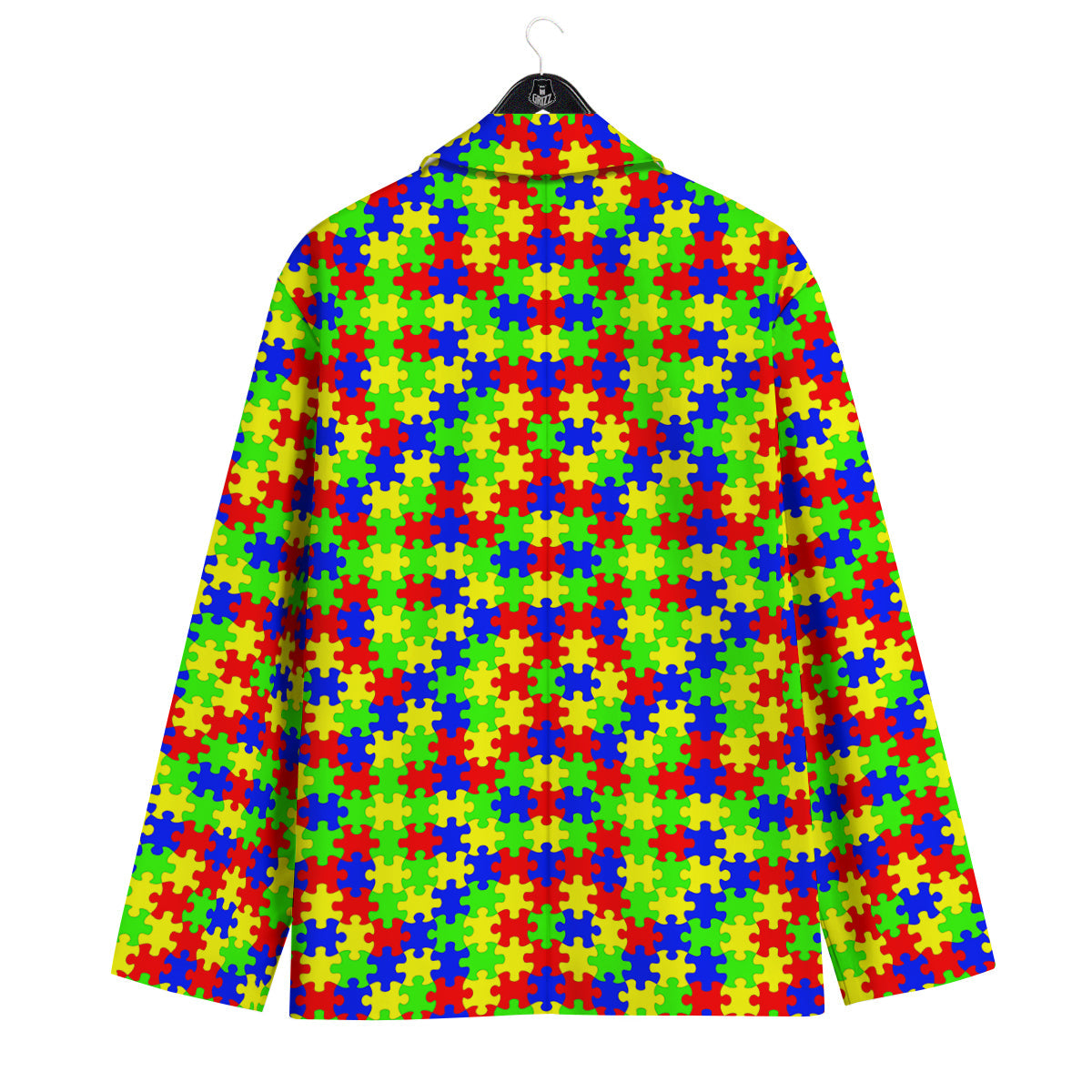 Jigsaw Autism Awareness Print Pattern Men's Sport Coat-grizzshop