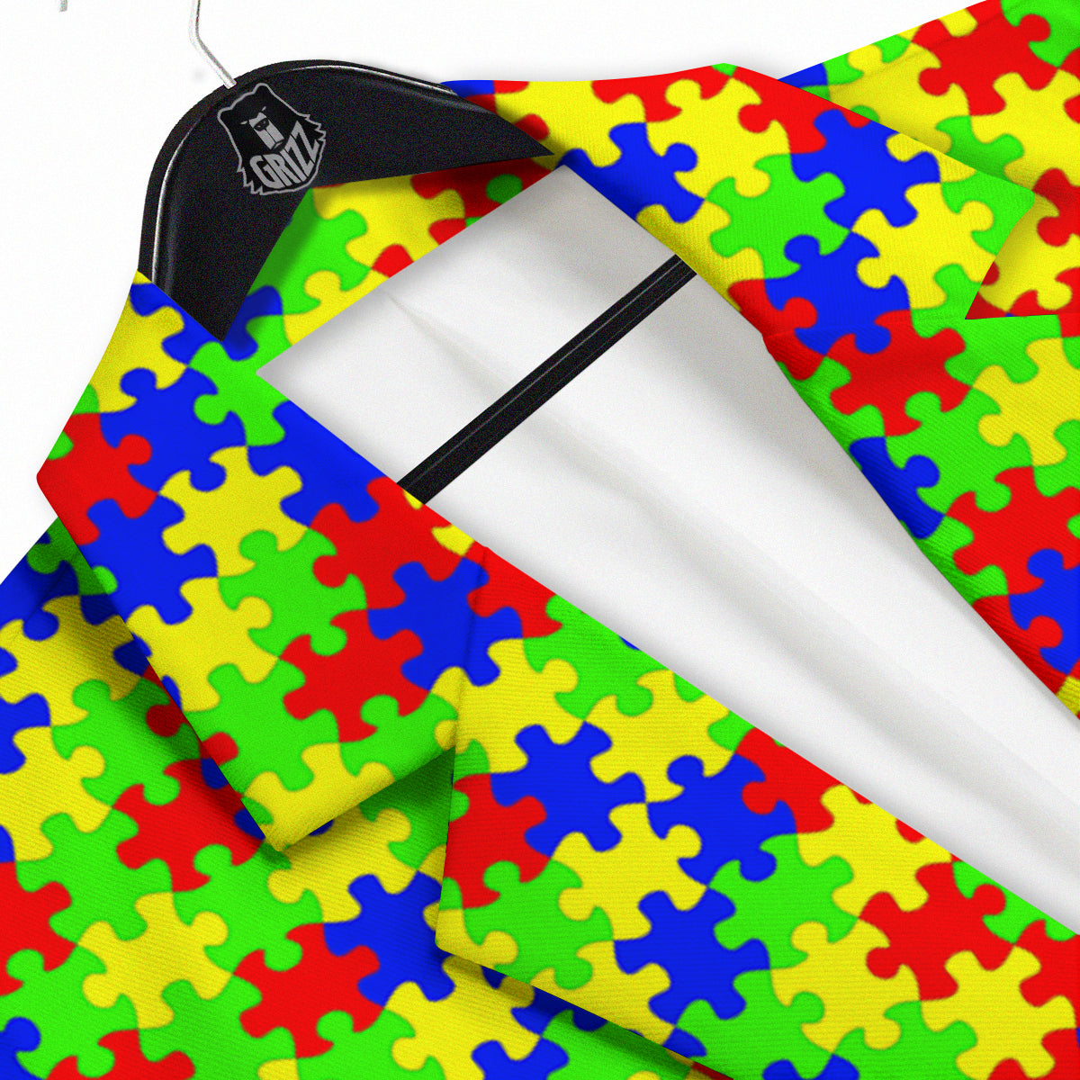 Jigsaw Autism Awareness Print Pattern Men's Sport Coat-grizzshop