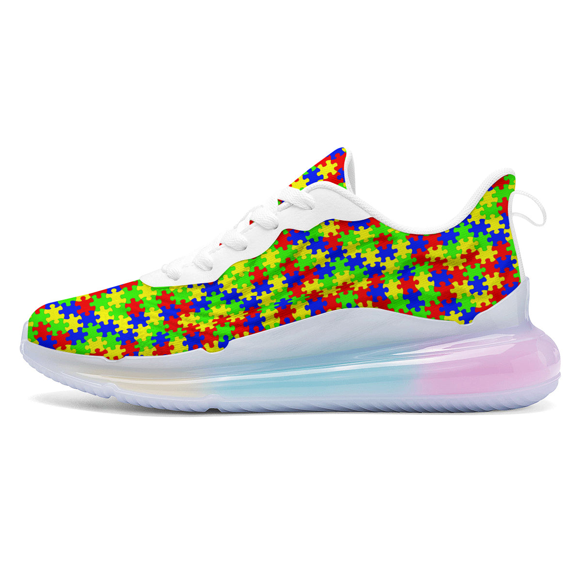 Jigsaw Autism Awareness Print Pattern Running Sneakers-grizzshop