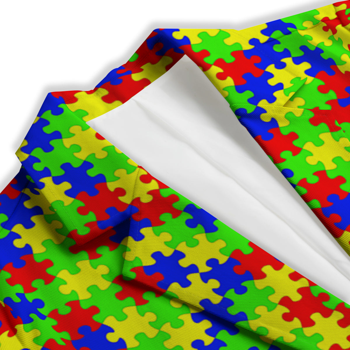 Jigsaw Autism Awareness Print Pattern Women's Blazer-grizzshop