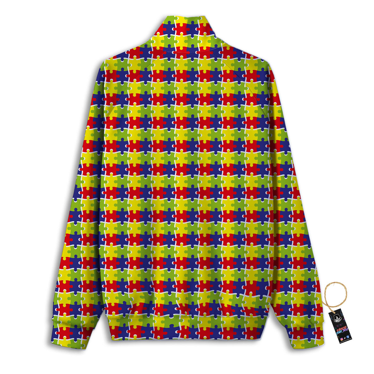 Jigsaw Autism Awareness Print Track Jacket-grizzshop