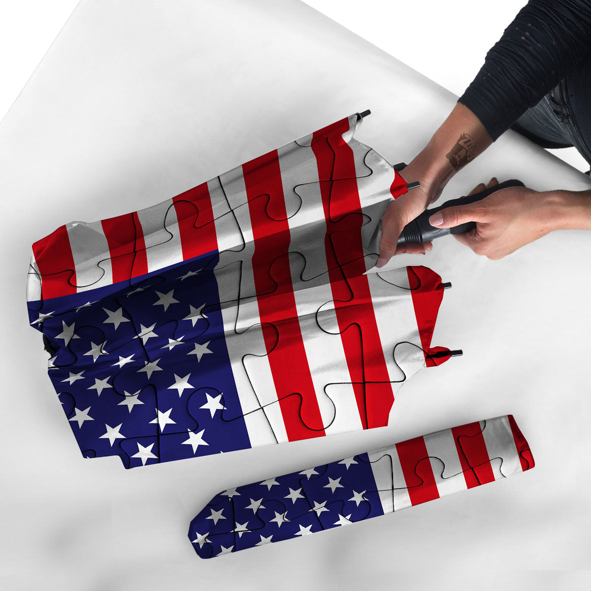 Jigsaw Puzzle American Flag Print Umbrella-grizzshop