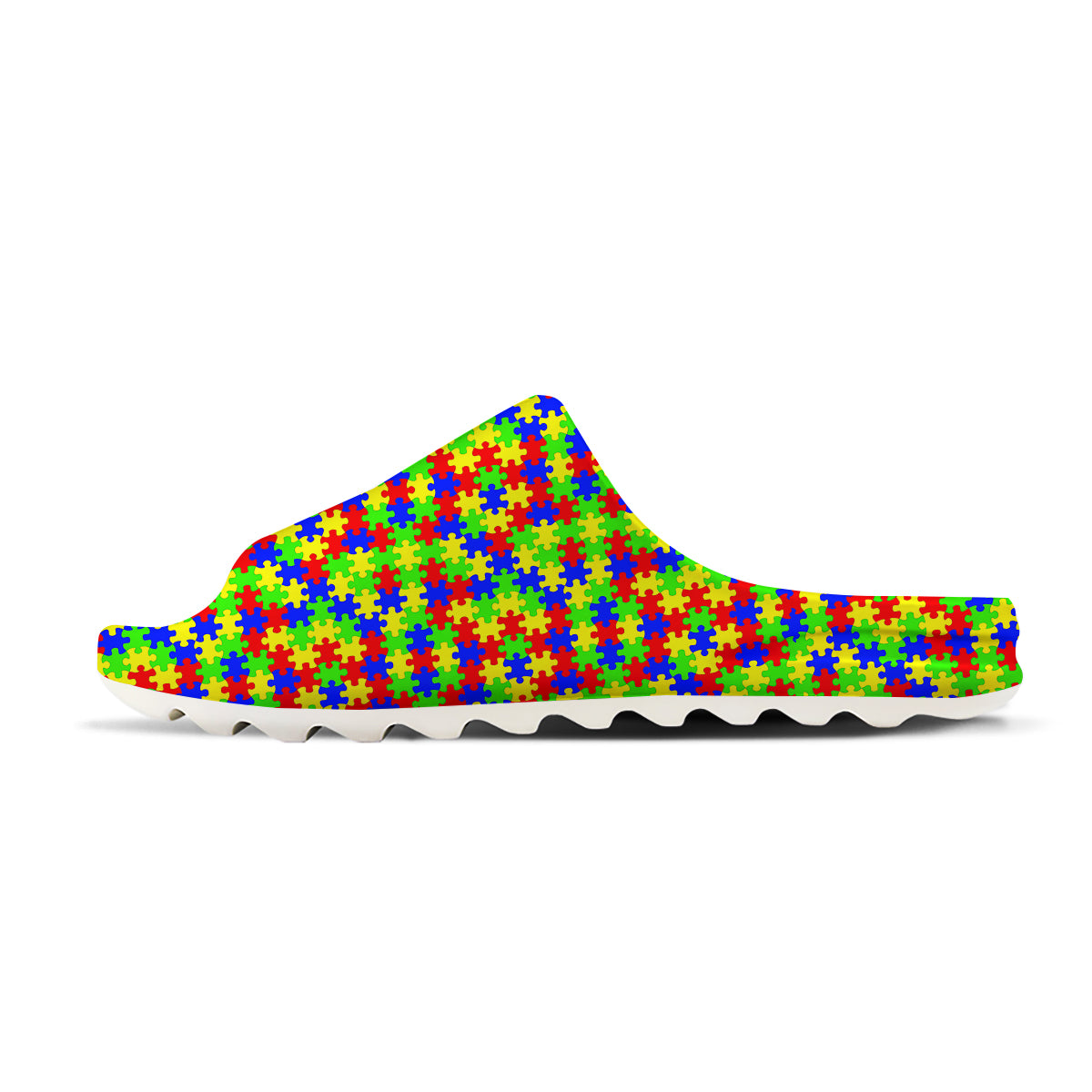 Jigsaw Autism Awareness Print Pattern Sandals-grizzshop