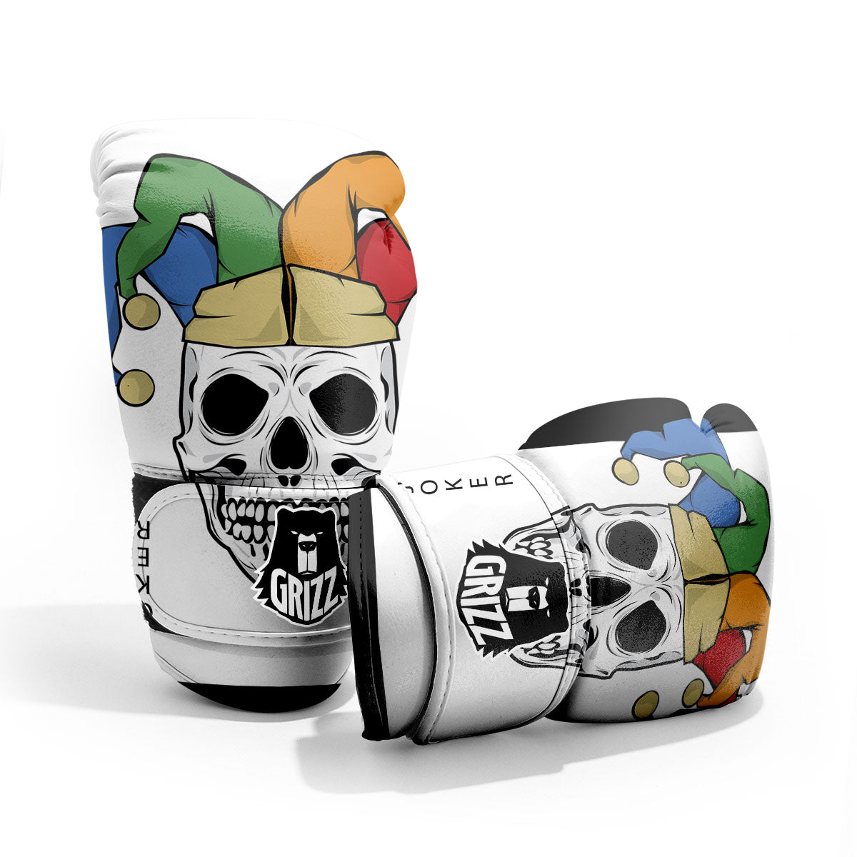 Joker Card Scary Print Sparring Gloves-grizzshop