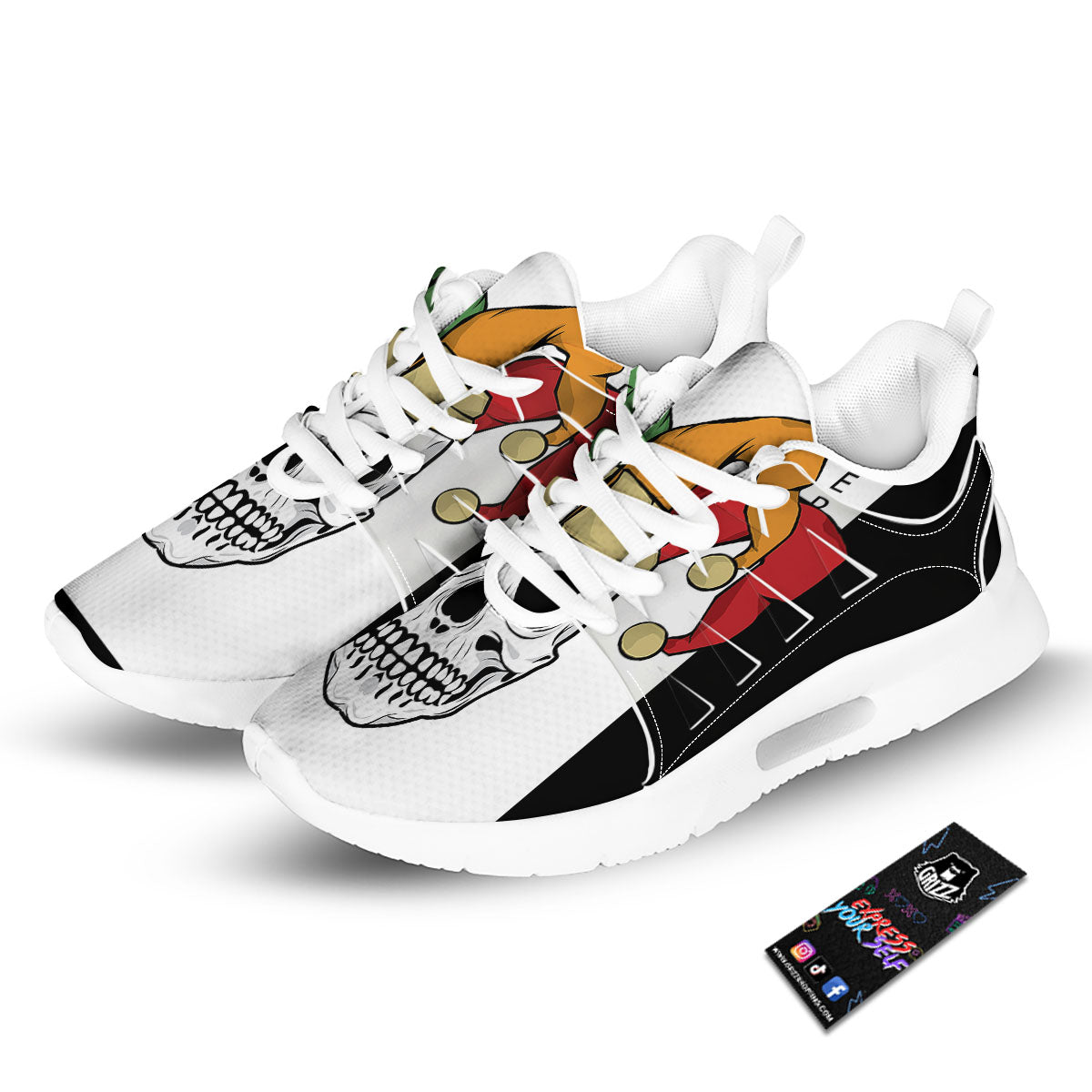 Joker Card Scary Print Tennis Shoes-grizzshop