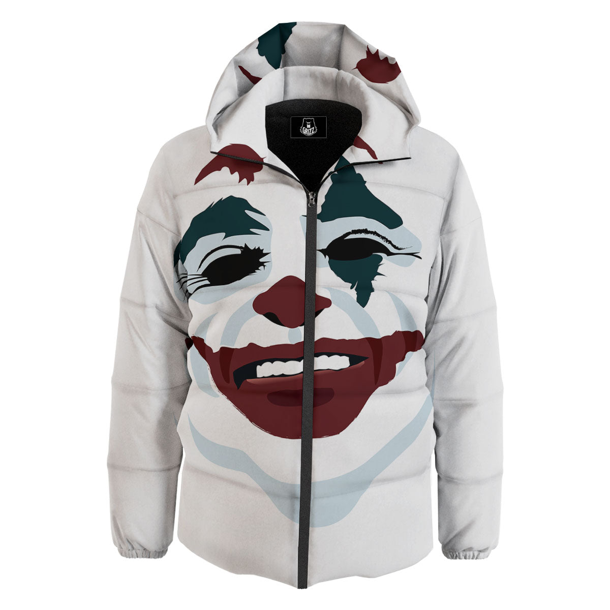 Joker Face Print Down Jacket-grizzshop