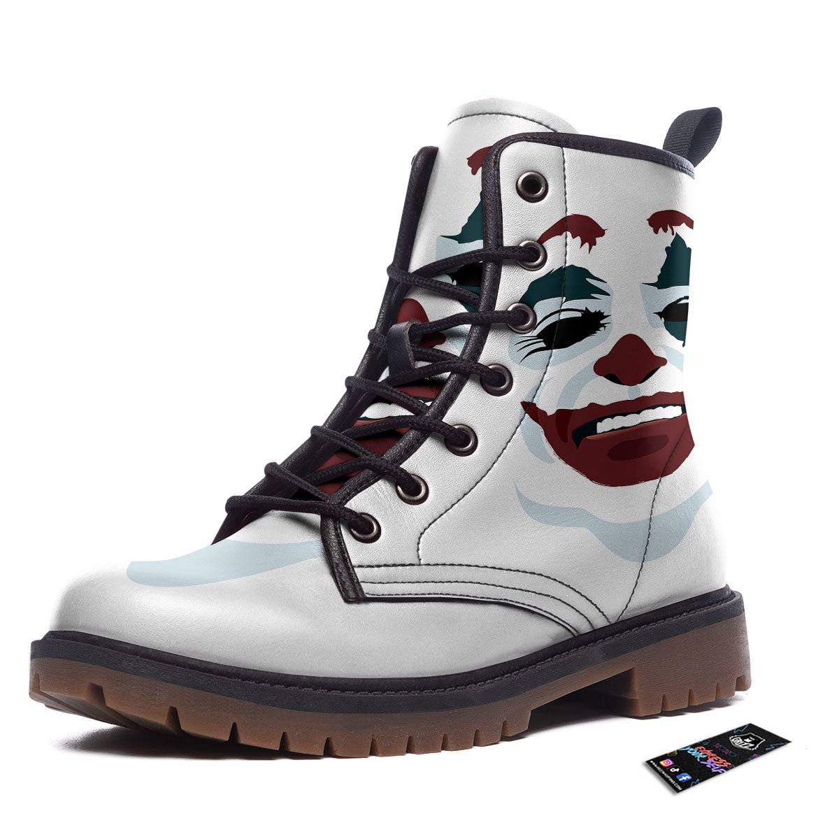 Joker Face Print Work Boots-grizzshop
