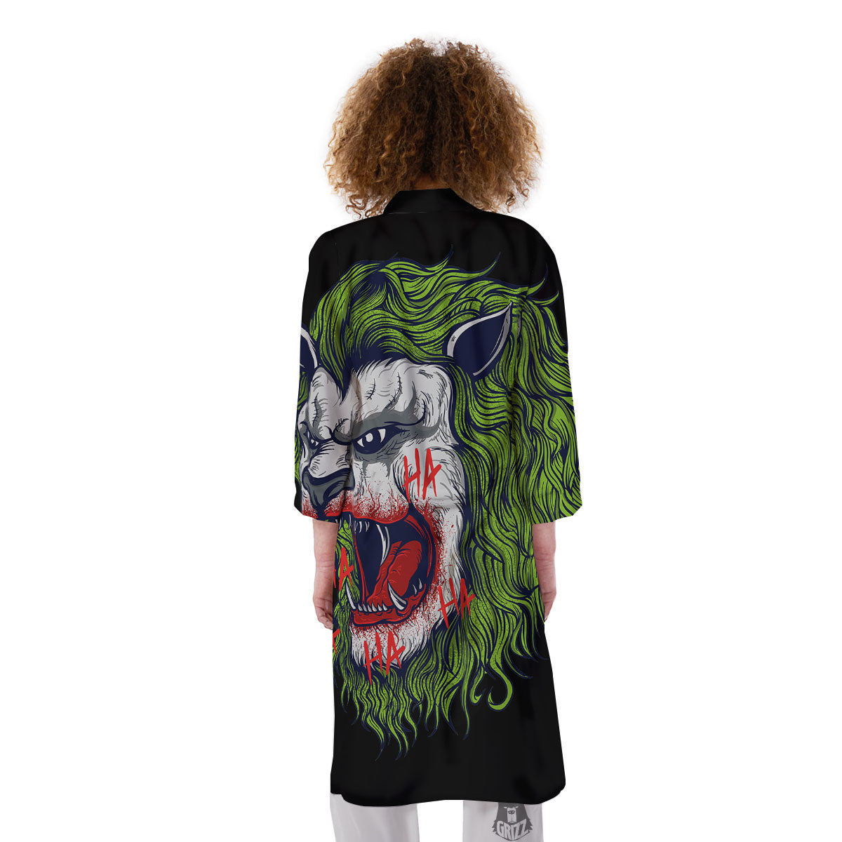 Joker Lion Print Kimono-grizzshop