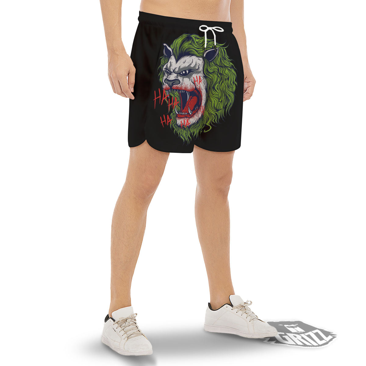 Joker Lion Print Men's Gym Shorts-grizzshop