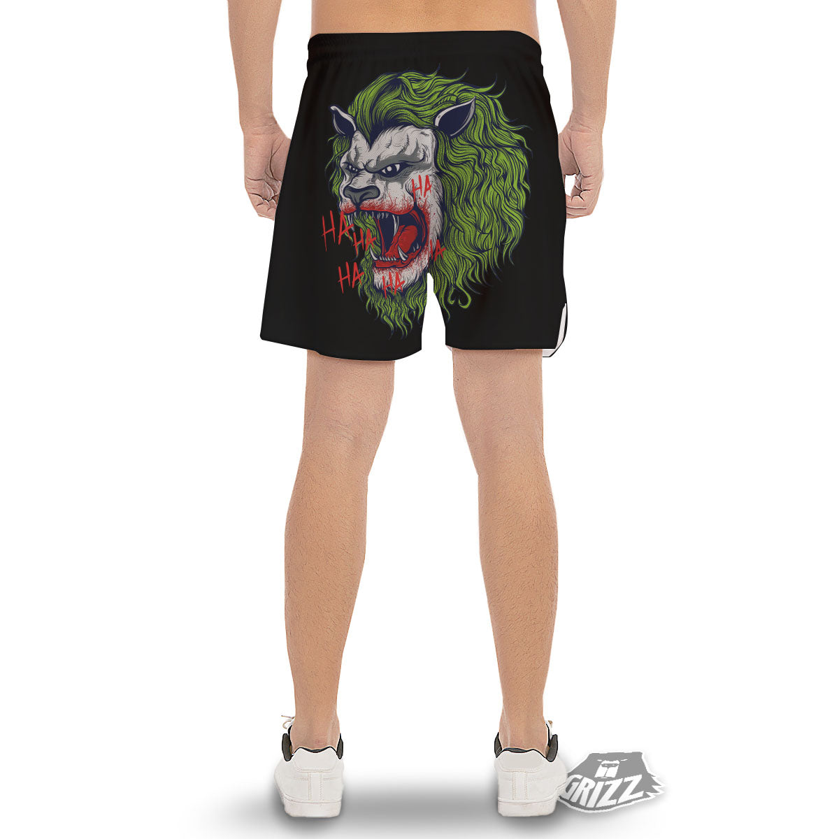Joker Lion Print Men's Gym Shorts-grizzshop