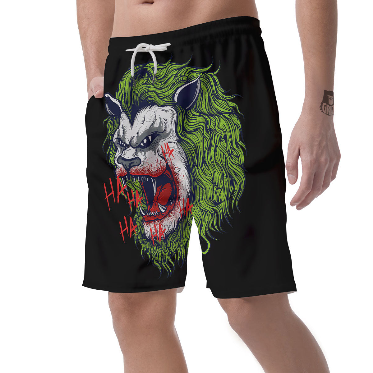 Joker Lion Print Men's Shorts-grizzshop