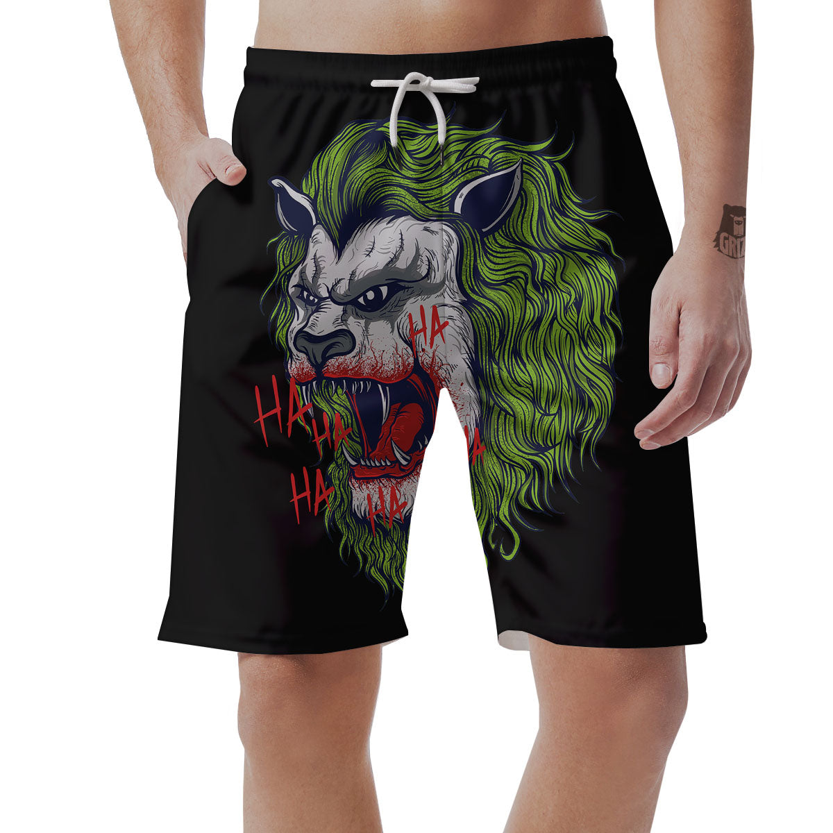 Joker Lion Print Men's Shorts-grizzshop