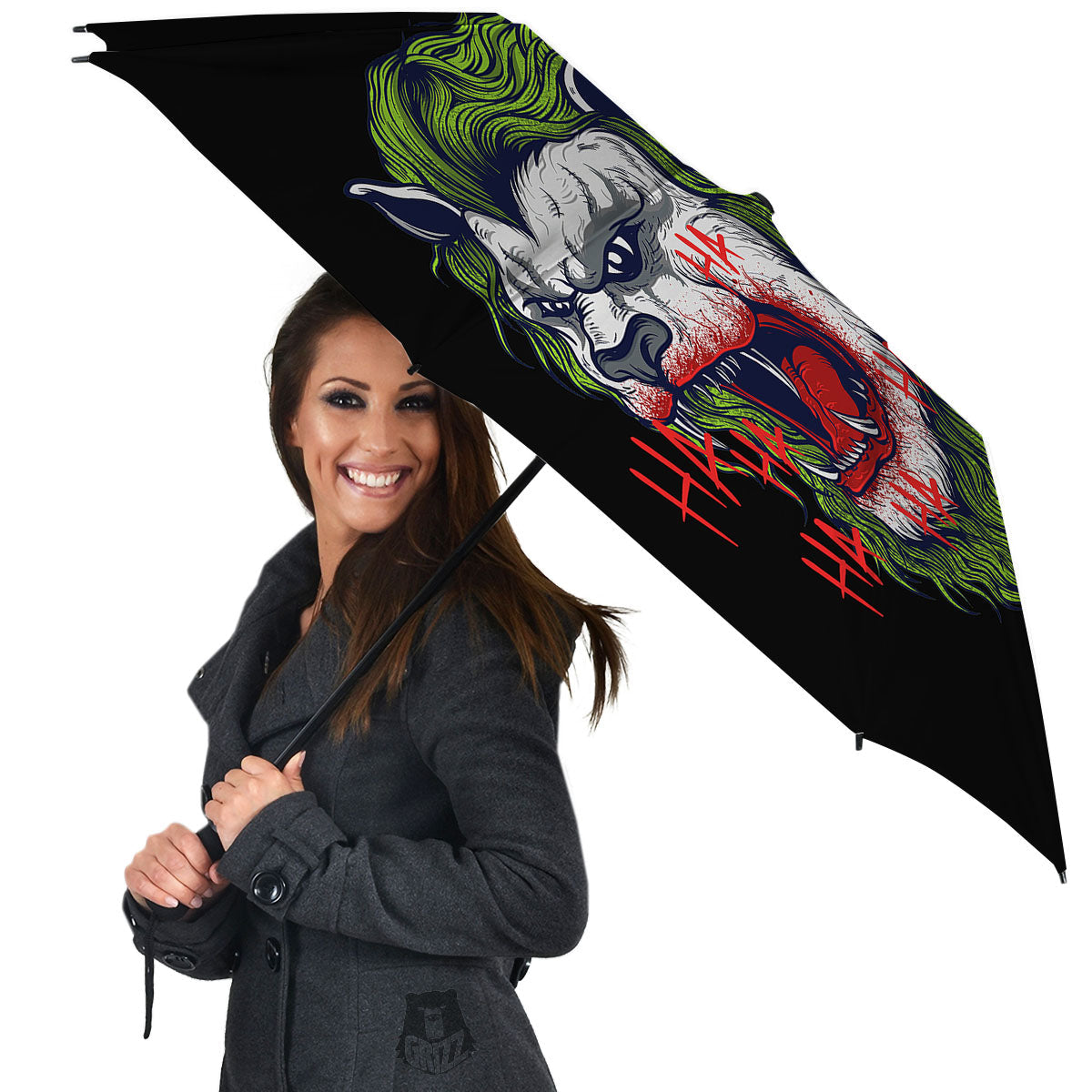 Joker Lion Print Umbrella-grizzshop