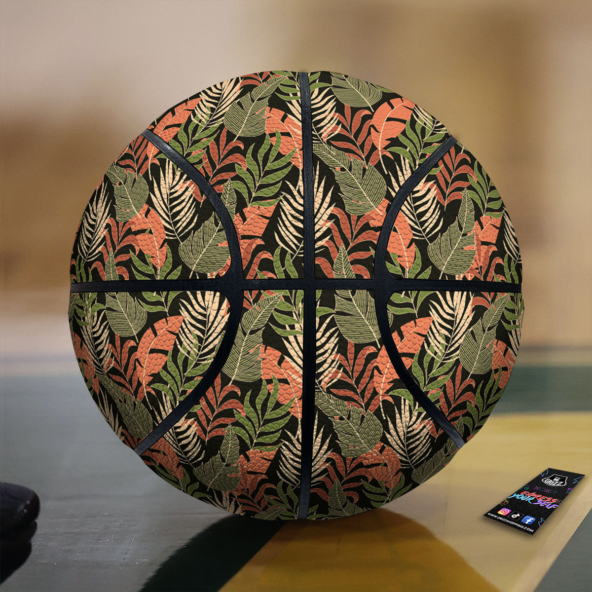 Jungle Hawaii Plants Tropical Print Pattern Basketball-grizzshop