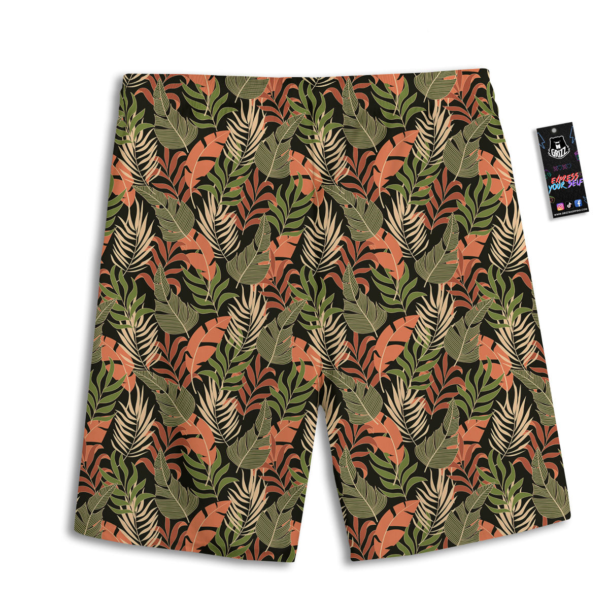 Jungle Hawaii Plants Tropical Print Pattern Men's Athletic Shorts