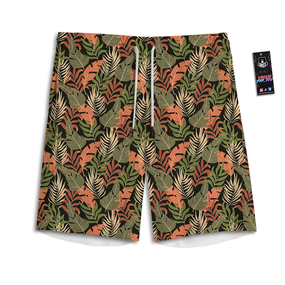 Jungle Hawaii Plants Tropical Print Pattern Men's Athletic Shorts