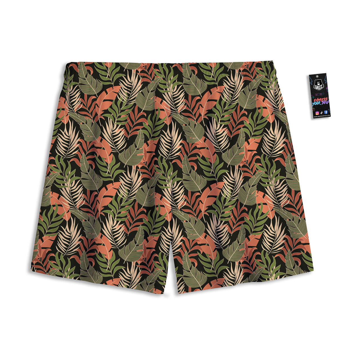 Jungle Hawaii Plants Tropical Print Pattern Mesh Shorts