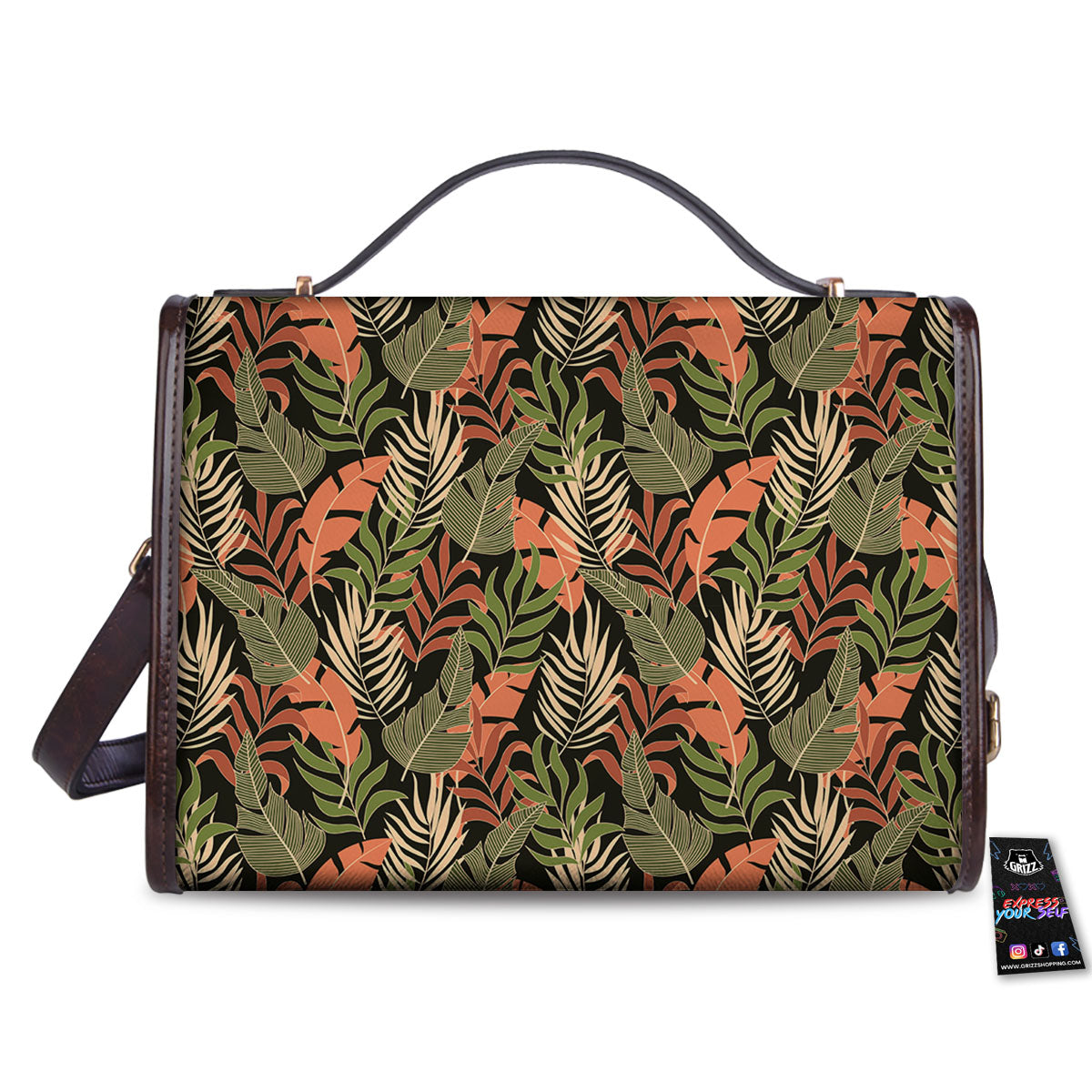 Jungle Hawaii Plants Tropical Print Pattern Women's Satchel Bag-grizzshop