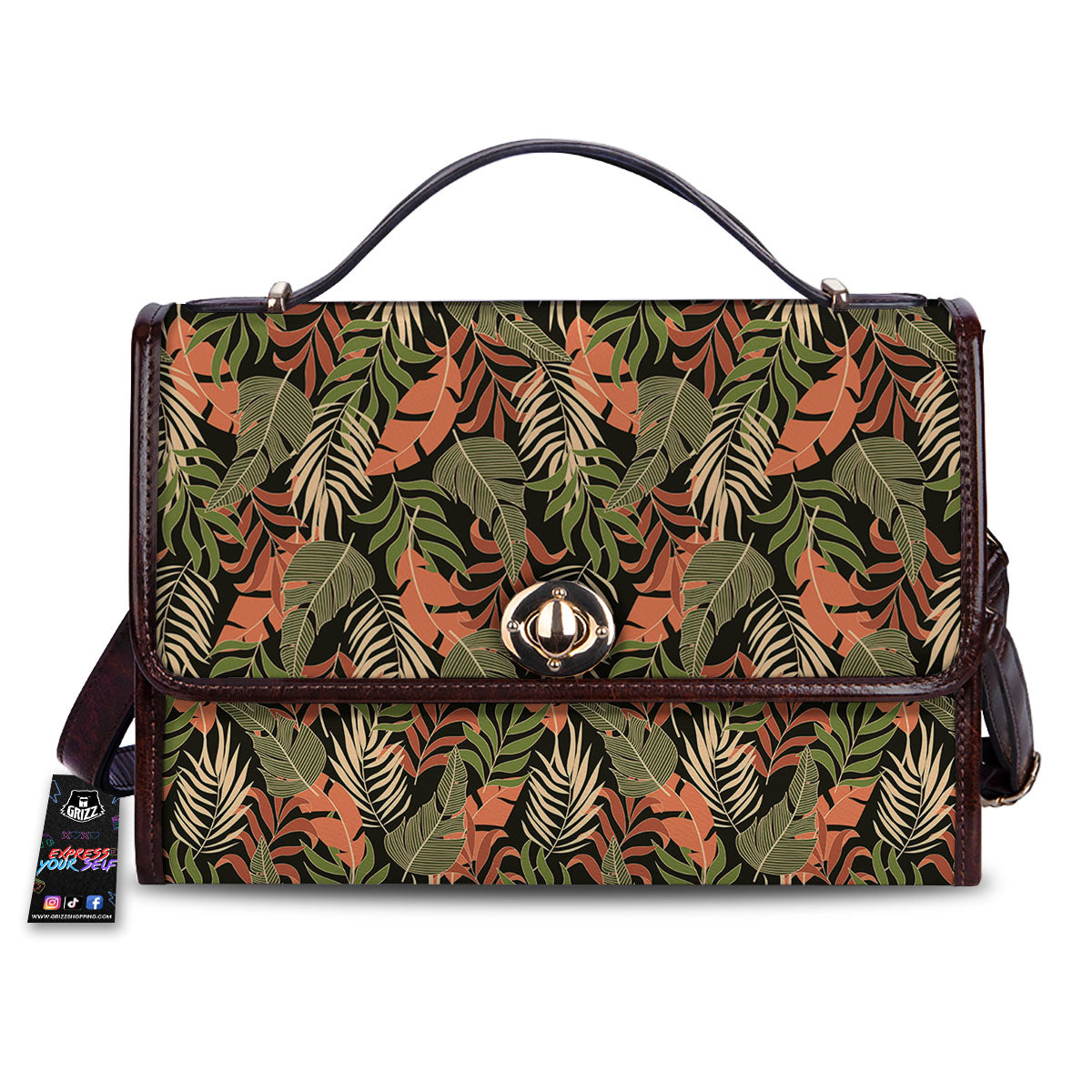 Jungle Hawaii Plants Tropical Print Pattern Women's Satchel Bag-grizzshop