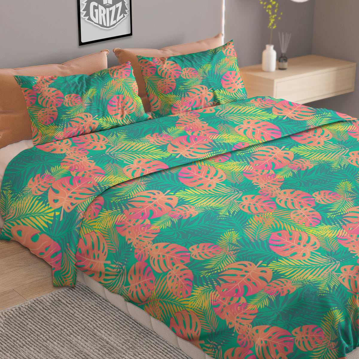 Hop Cone Cute Print Pattern Duvet Cover Bedding Set