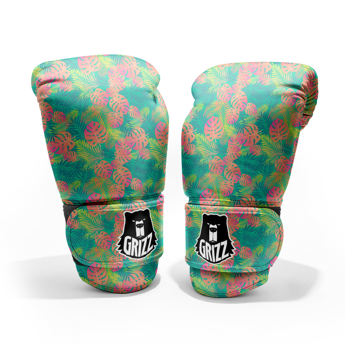 Jungle Hawaiian Colorful Tropical Print Sparring Gloves-grizzshop