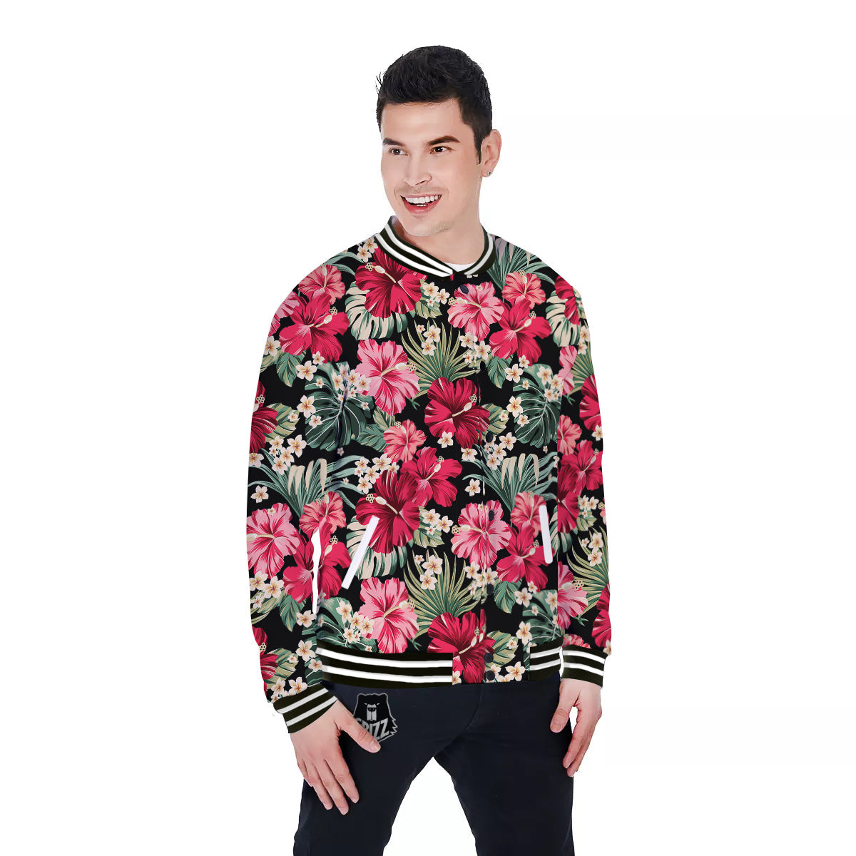 Jungle Hawaiian Tropical Print Pattern Baseball Jacket-grizzshop