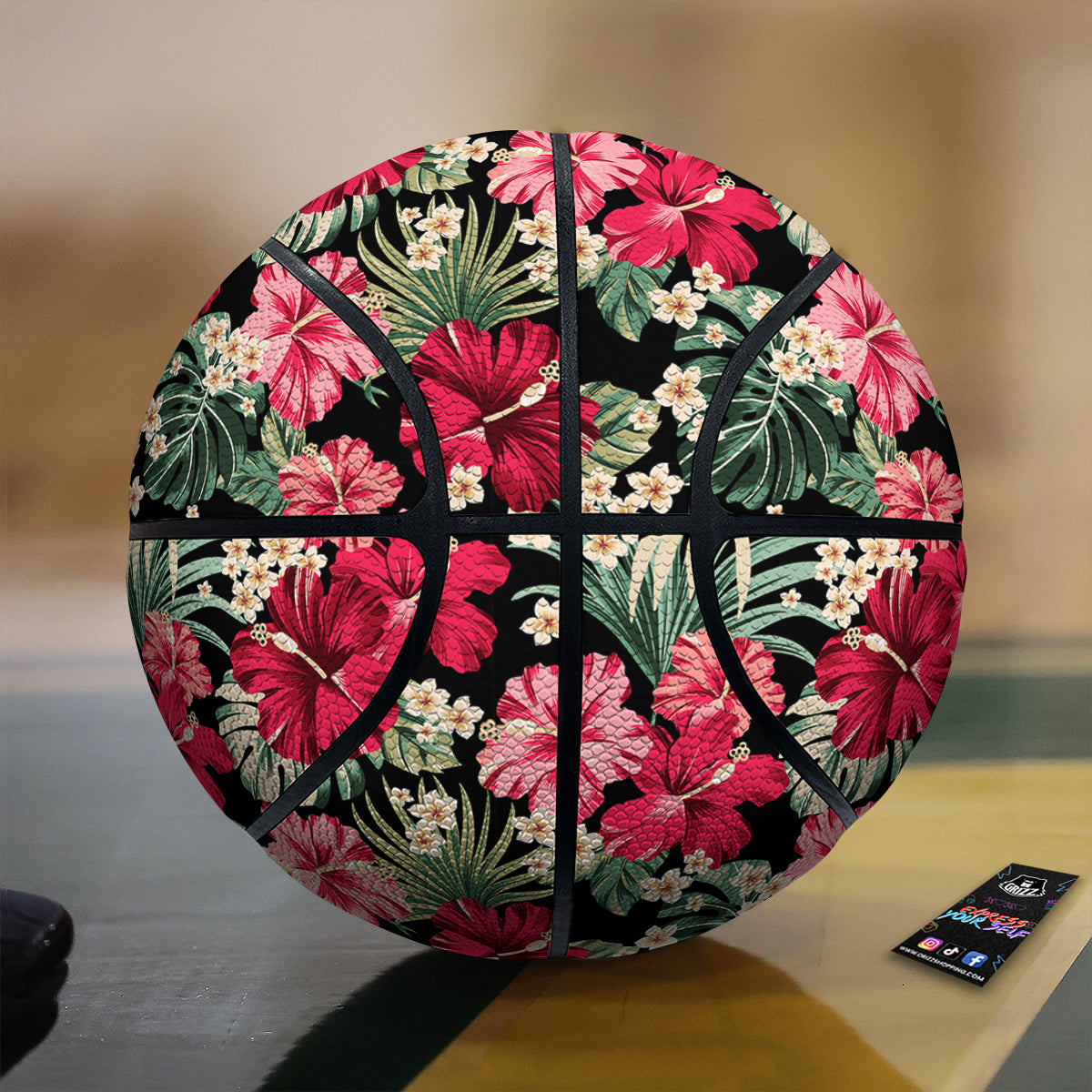 Jungle Hawaiian Tropical Print Pattern Basketball