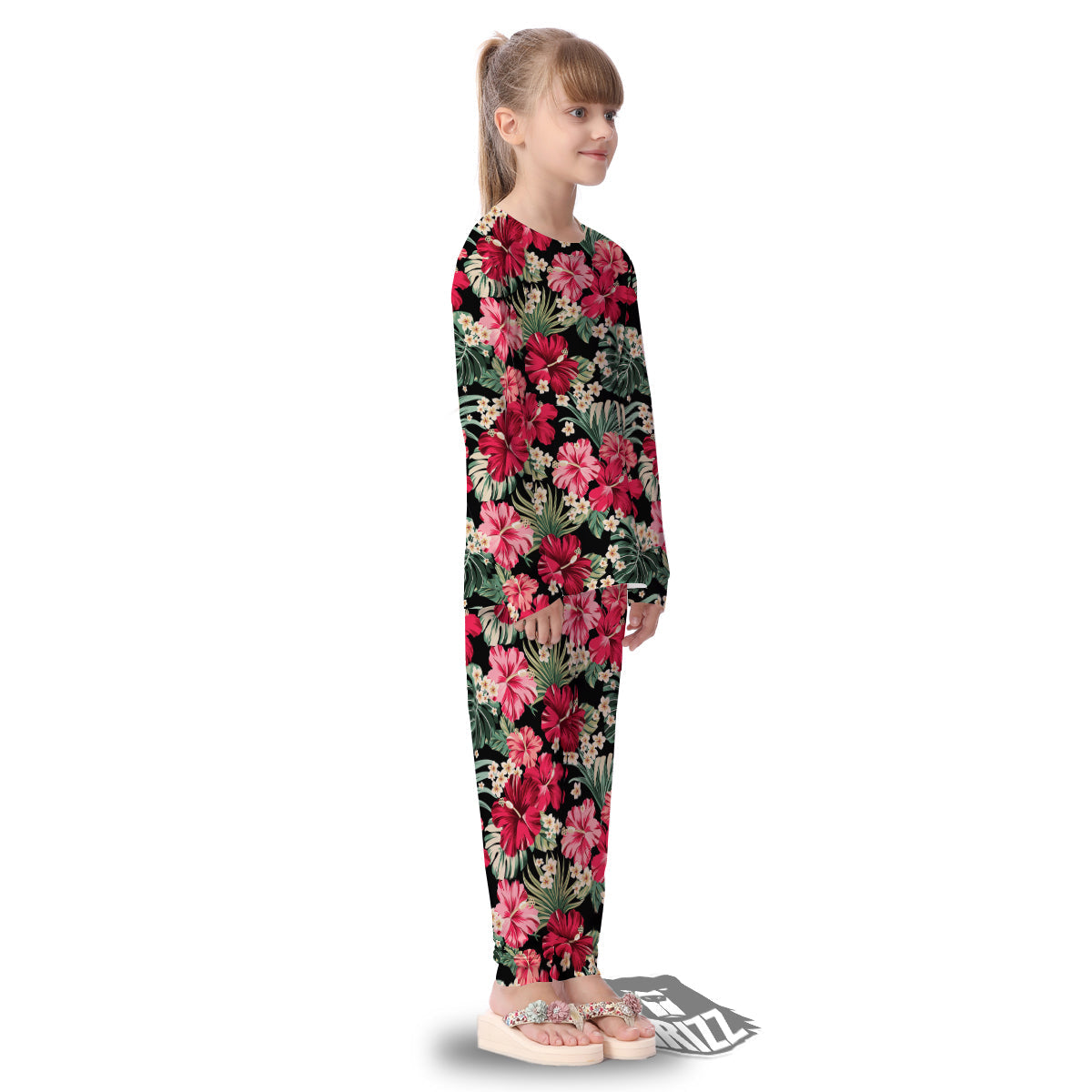 Jungle Hawaiian Tropical Print Pattern Kid's Pajamas-grizzshop