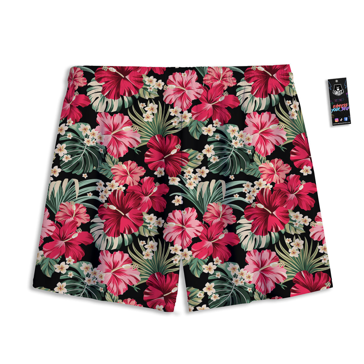 Jungle Hawaiian Tropical Print Pattern Mesh Shorts