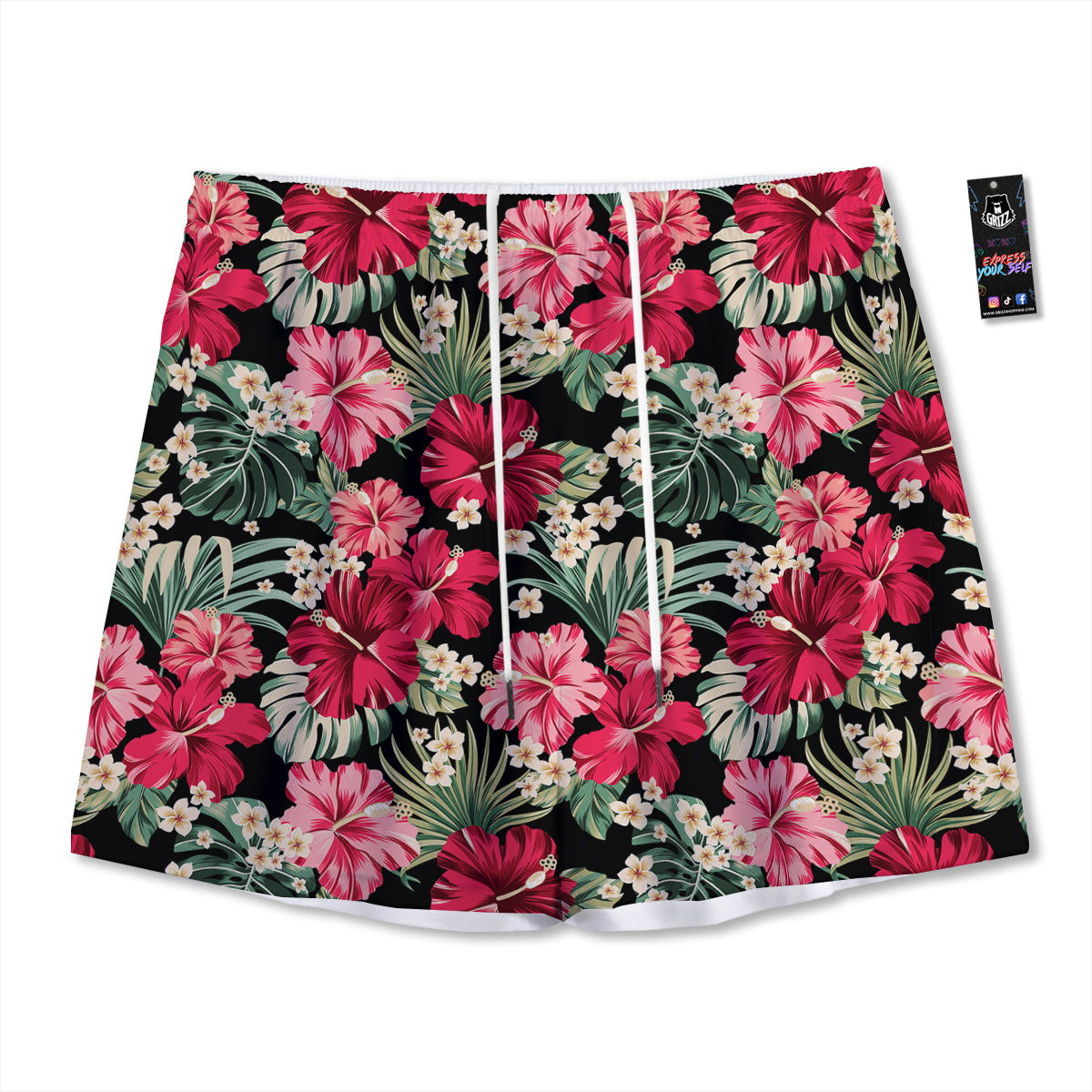 Jungle Hawaiian Tropical Print Pattern Mesh Shorts