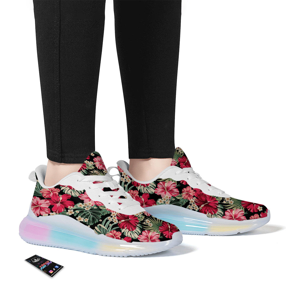 Jungle Hawaiian Tropical Print Pattern Running Sneakers-grizzshop
