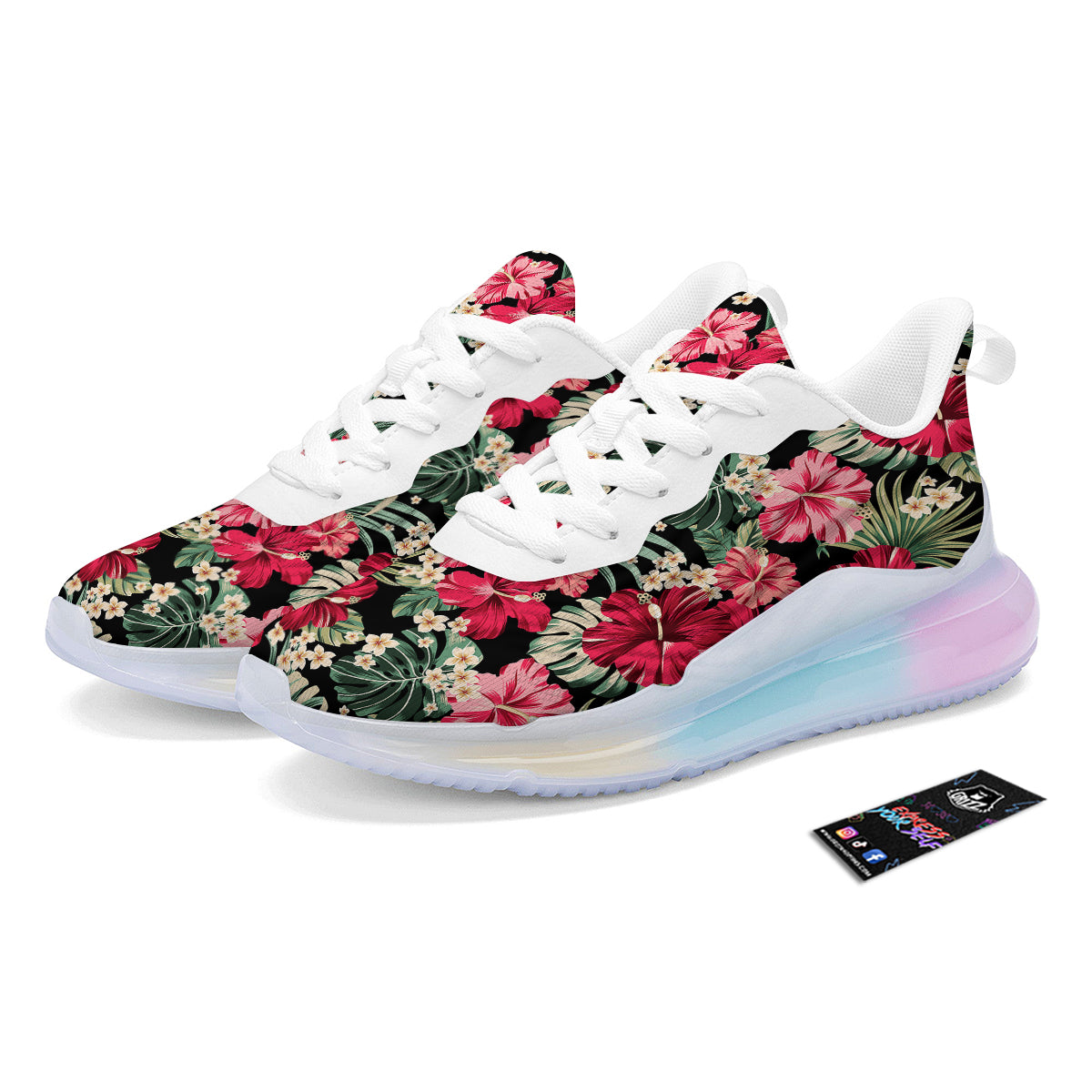Jungle Hawaiian Tropical Print Pattern Running Sneakers-grizzshop