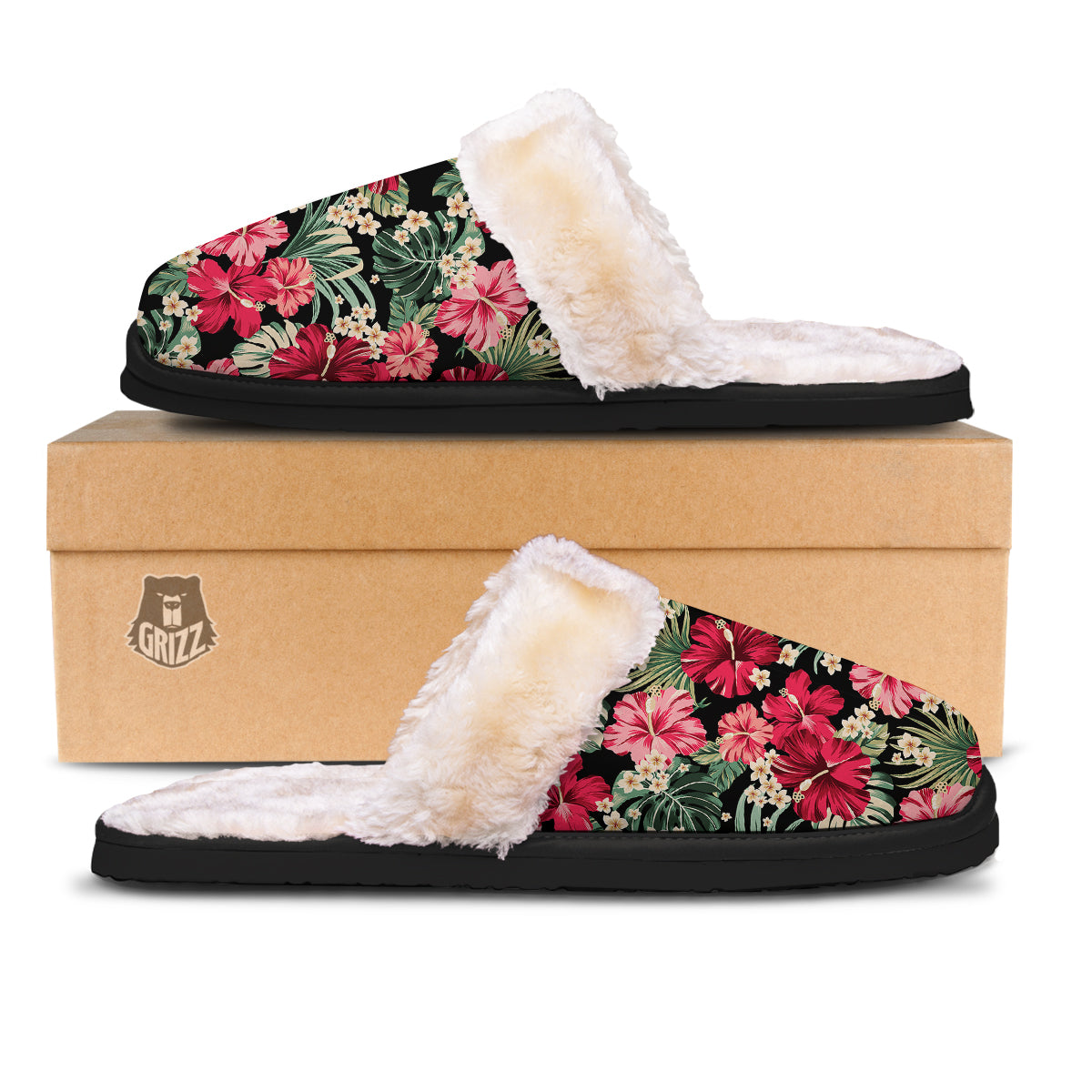 Jungle Hawaiian Tropical Print Pattern Slippers-grizzshop