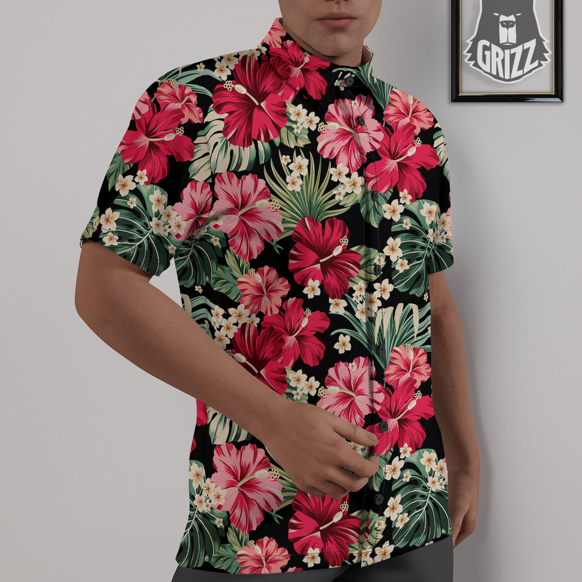 Jungle Hawaiian Tropical Print Pattern Untucked Shirts-grizzshop