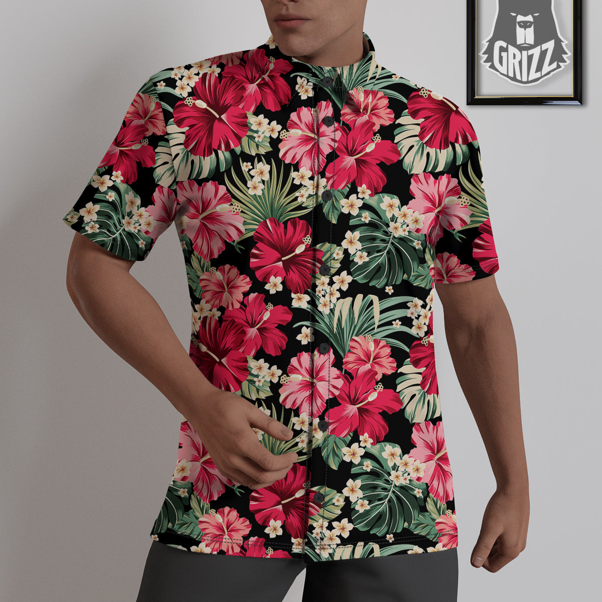 Jungle Hawaiian Tropical Print Pattern Untucked Shirts-grizzshop