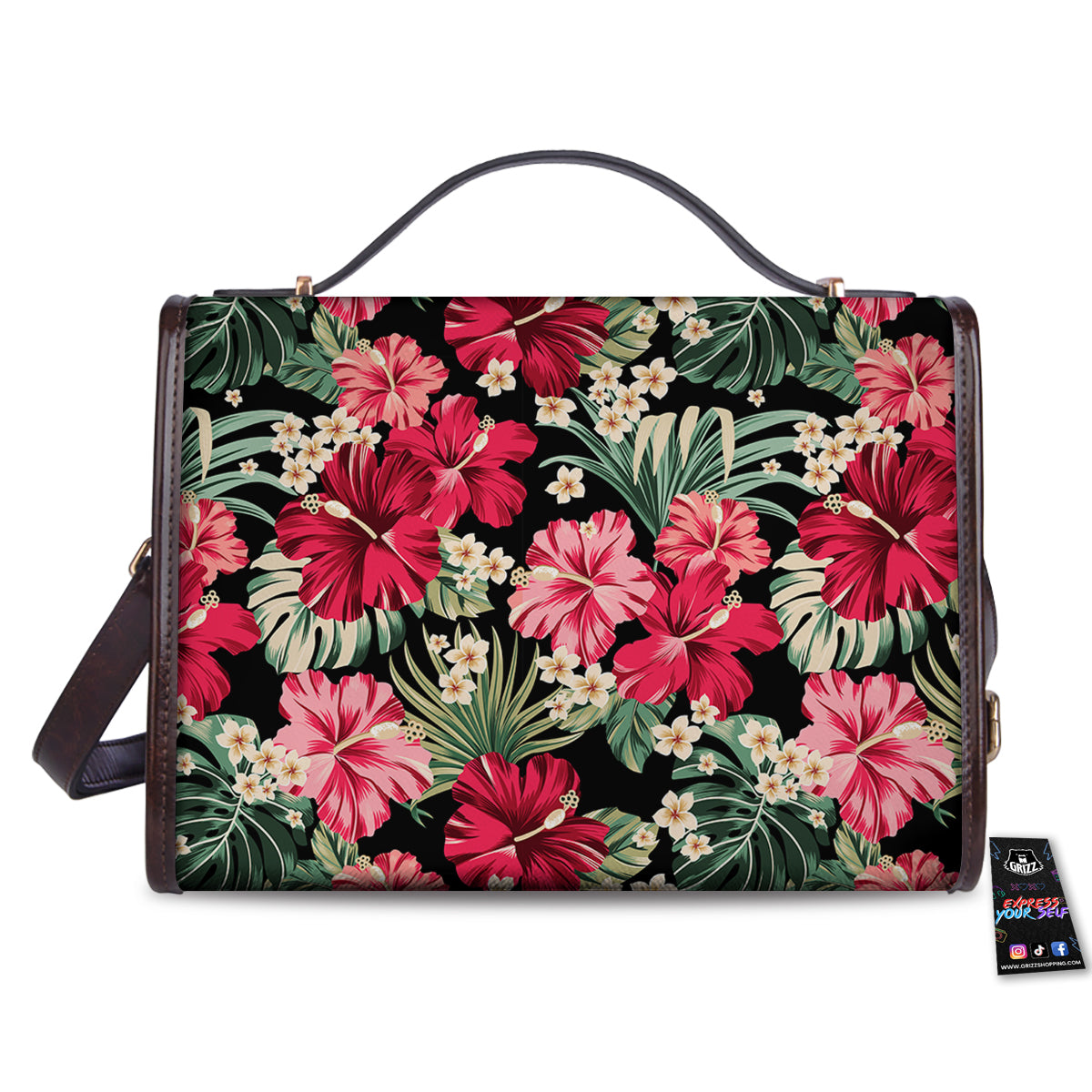 Jungle Hawaiian Tropical Print Pattern Women's Satchel Bag-grizzshop