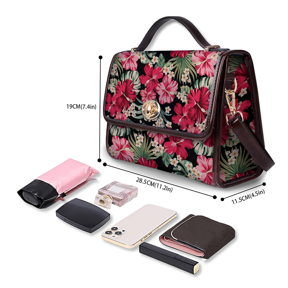 Jungle Hawaiian Tropical Print Pattern Women's Satchel Bag-grizzshop