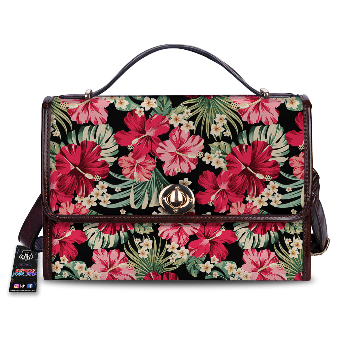 Jungle Hawaiian Tropical Print Pattern Women's Satchel Bag-grizzshop