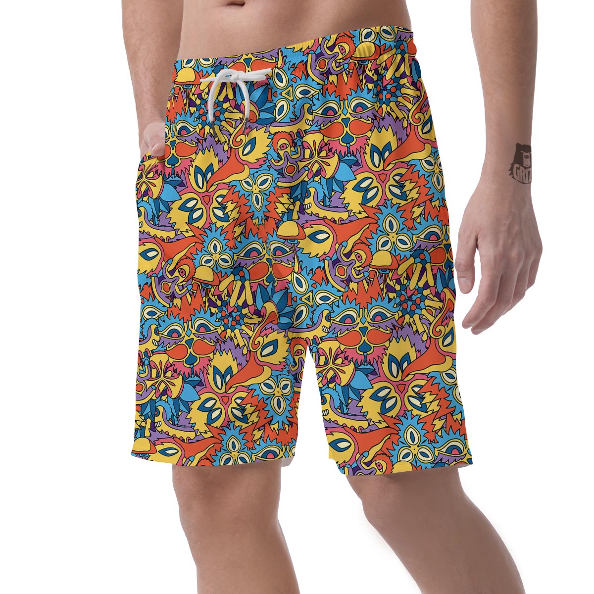 Jungle Hippie Psychedelic Trippy Men's Shorts-grizzshop