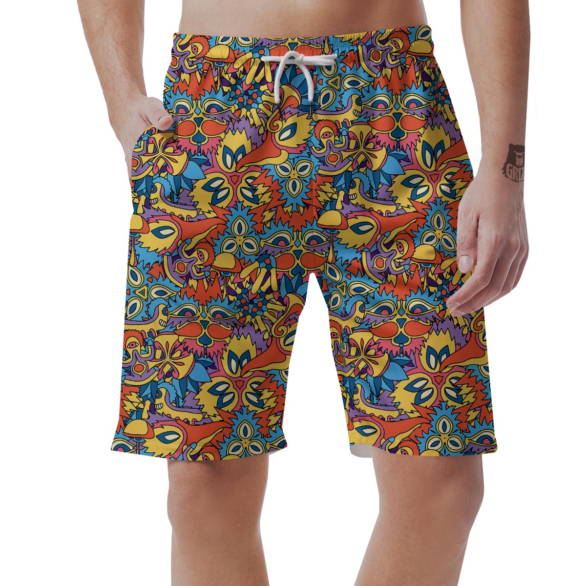 Jungle Hippie Psychedelic Trippy Men's Shorts-grizzshop