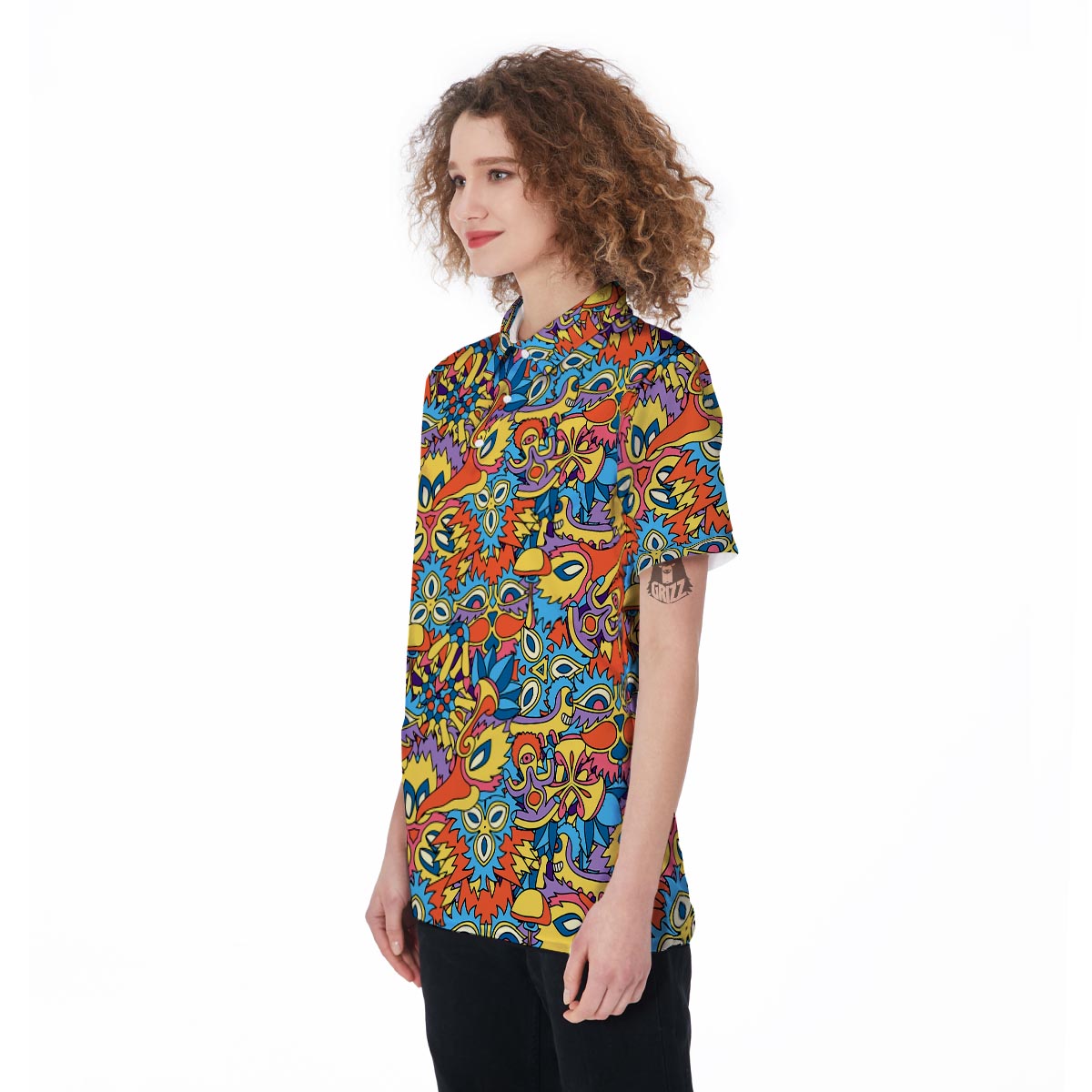 Jungle Hippie Psychedelic Trippy Women's Golf Shirts-grizzshop