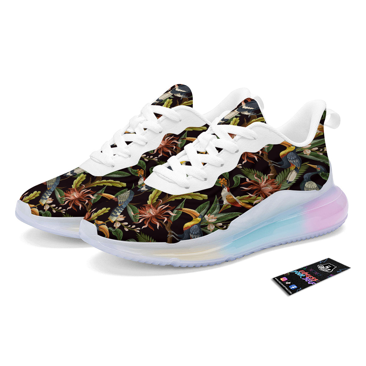 Jungle Tropical Hawaiian Vintage Print Pattern Running Sneakers-grizzshop