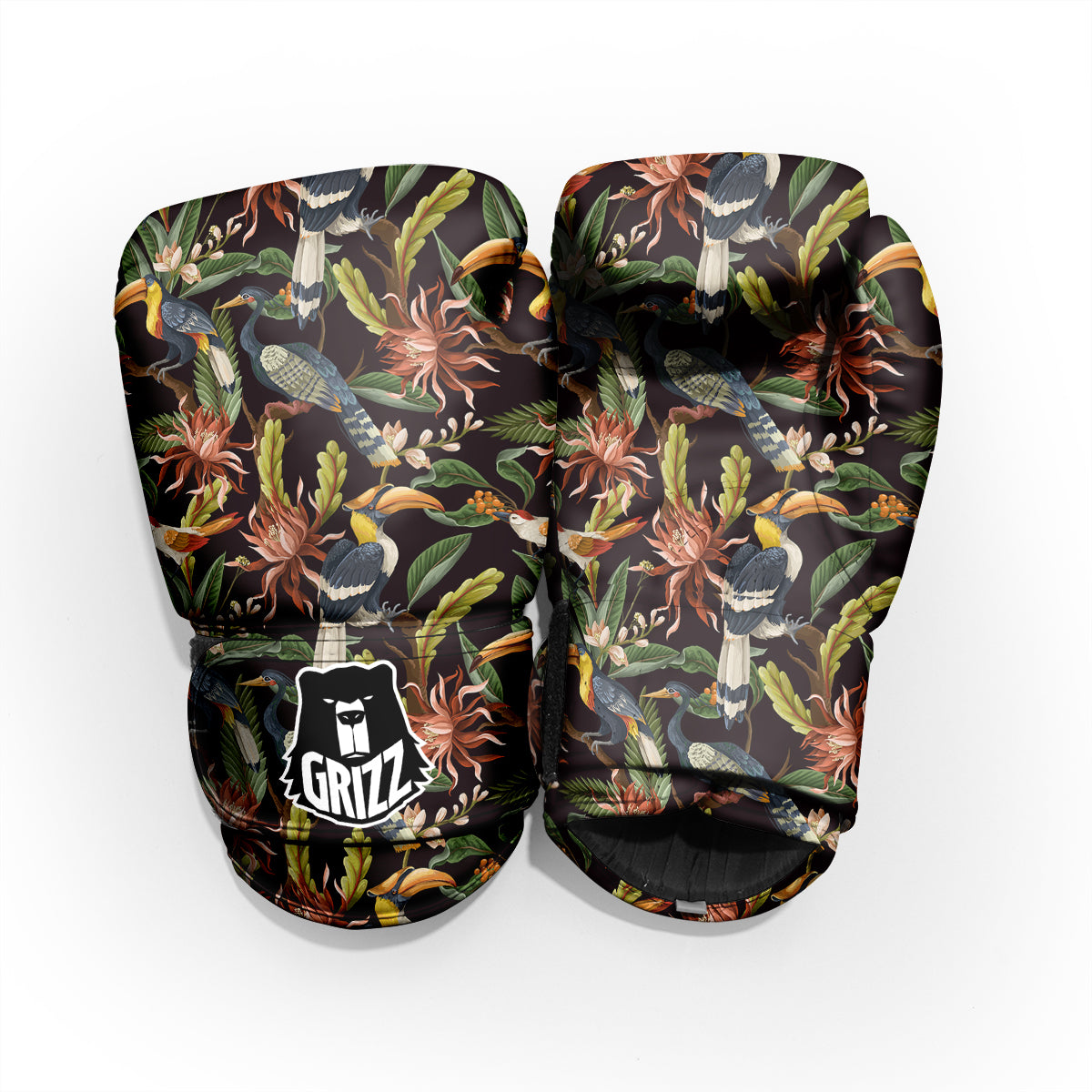 Jungle Tropical Hawaiian Vintage Print Pattern Sparring Gloves-grizzshop