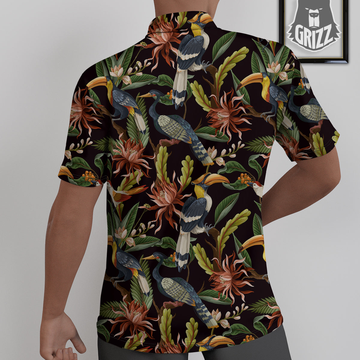 Jungle Tropical Hawaiian Vintage Print Pattern Untucked Shirts-grizzshop