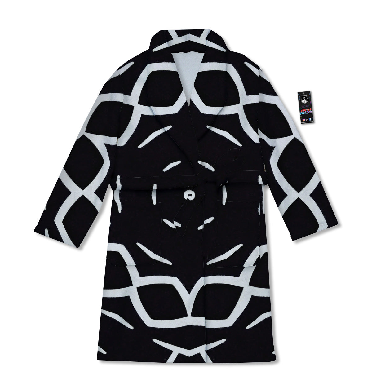 Kaleidoscope Black Print Bathrobe-grizzshop