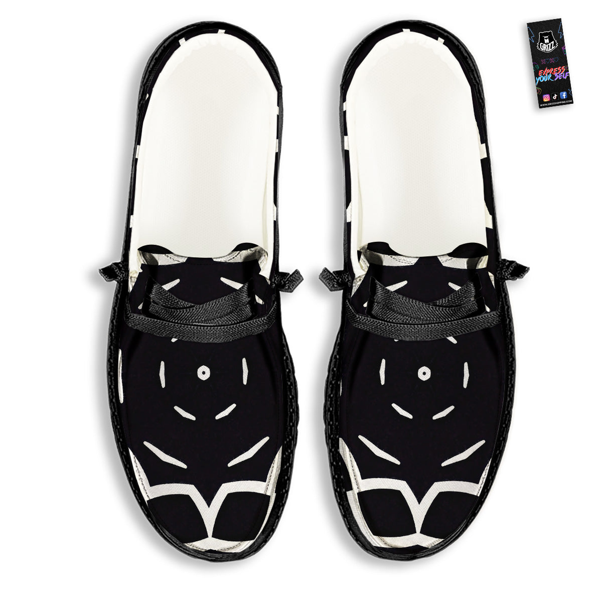 Kaleidoscope Black Print Black Loafers-grizzshop